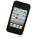 SQDeal Hybrid Hard Case Protective Cover with Touch Stylus Pen, Front Back Screen Protector, Dust Plug, Earphone for iPhone 4/4s - Black