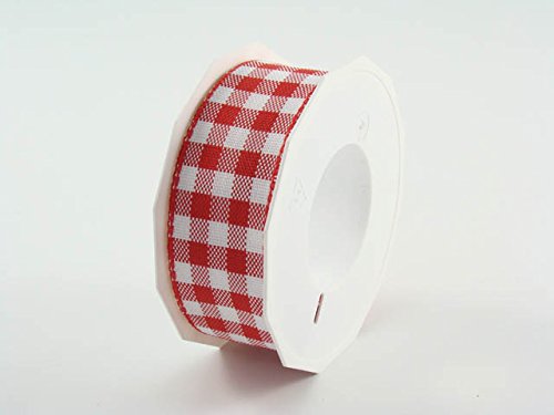 Präsent - Liguria Gross Grain Ribbon Red-White 10-m-Roll 40 mm width