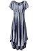 JayJay Women Boho Casual Maxi U-Neck Short Sleeve Tie Dye Print Long Dress with Pocket,Navy,2XL
