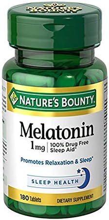 Nature's bounty dietary tablets and sleep aid melatonin 1mg - 180 ct (074312028328)