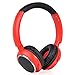Contixo KB-300 Kid Safe 85DB Over The Ear Wireless Bluetooth LED Headphone with Volume Limiter, Built-in Microphone, Micro SD, FM Stereo Radio (Red+Black) - Best Gift