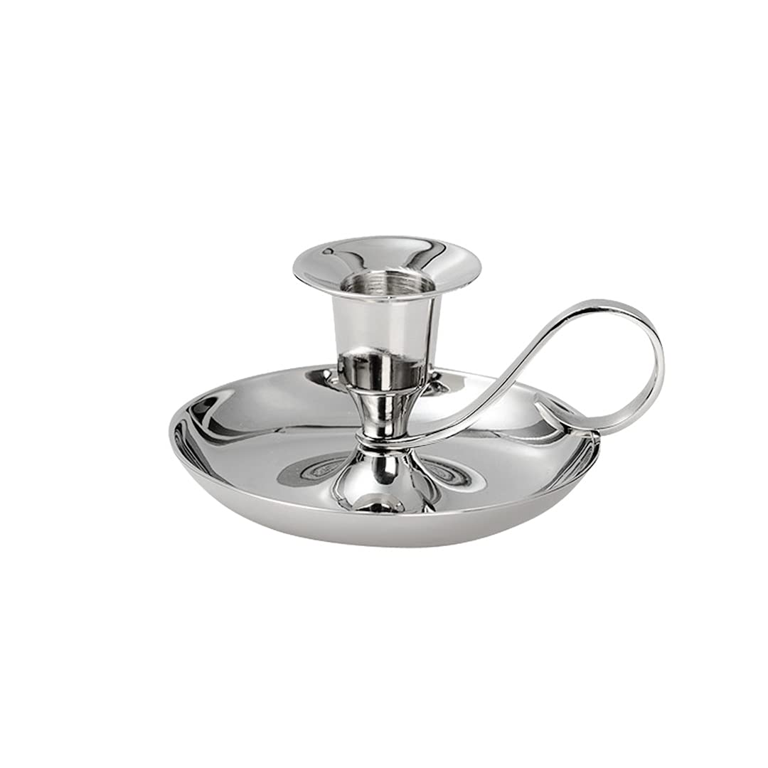 NKlaus Hand candlestick classic nickel-plated brass Candle holder height 5cm for candles up to Ø 2cm Candle holder 10890