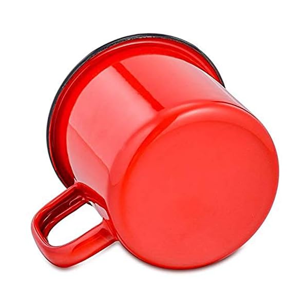 HaWare Emaille Tasse 6er-Set, Schwarz/WeiÃ/Blau/Rot/GrÃ¼n/Gelb Kaffee- /Tee- /Trinkbecher, Kaffeetassen Teetassen ideal fÃ¼r Zuhause/BÃ¼ro/Reisen/Camping, Wiederverwendbar & Tragbar, 350 ml – Bild 4