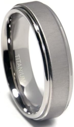 Titanium 7mm Satin Finish Round Edges Wedding Band Ring Sz 10.5