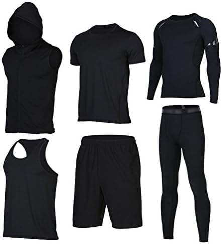 YAANCUN Fitness Gym Clothing Set Fitness Sports Running Yoga Athletic Suit Lightweight Sport Clothing for Men Compatible for Running Gym Basketball and Daily Casual