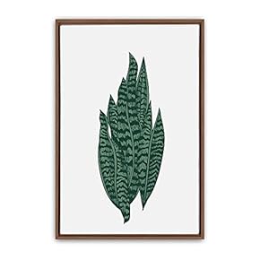 signwin Framed Canvas Wall Art Green Leaves Canvas...