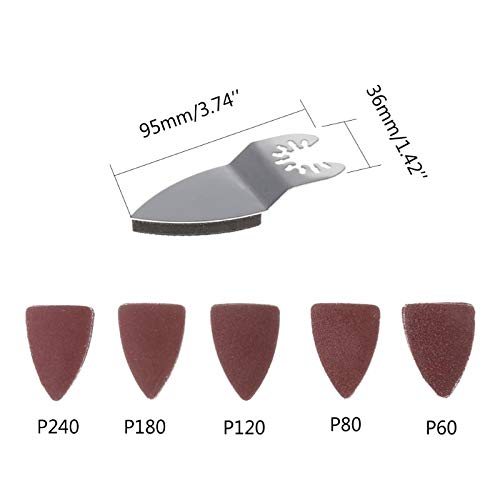 Maslin 25Pcs Sanding Paper+Finger Sanding Pad For Multi-function Oscillating Fein Dremel Bosch Power Tools - Thumbnail 6