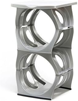 U Water Cooler Bottle Rack (Silver, Two Bottle Rack with Shelf) by Birando