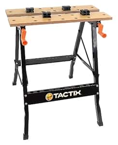 TACTIX WOODEN DIY MULTI PURPOSE WORKBENCH FOLDABLE WITH 