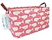 LANGYASHAN Rectangular Storage Bin Collapse Canvas Fabric Cartoon Storage Basket with Handles for Organizing Home Kitchen Boys and Girls Toys Office Closet Shelf Baskets (Rec pink whale)