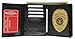 Badge Holder Wallet Genuine Leather Black Police Fire Sheriff Security ID Shield
