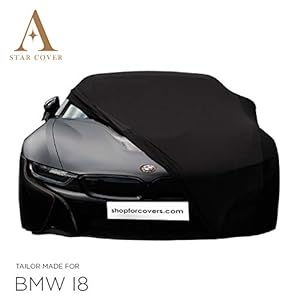 INDOOR AUTOHOES OP MAAT VOOR BMW I8 ZWART GARAGE COVER PERFECTE PASVORM SUPERSNELLE LEVERING