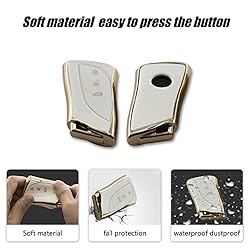 SHEJISI Car Key Fob Cover Gold Soft Keychain,Girly