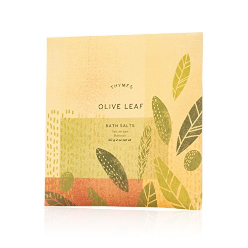Thymes – Olive Leaf Bath Salts – Soothing Combination of Epsom and Sea Salt for Relaxing Bath Soak – 2 oz