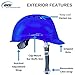 Amston Safety Hard Hat, Head Protection, “Keep Cool” Vented Helmet, Fully Adjustable, Low Profile, Cap Style, Type 1 Class C, Construction, ANSI Z89.1, Blue