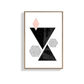 Framed Canvas Wall Art for Living Room, Bedroom Abstract Geometry Pattern Canvas Prints for Home Decoration Ready to Hanging - 16x24 inches