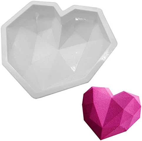Weirui Silicone Diamond Love Heart Cake Fondant Mold for Cake Candy Chocolate Making (1 0 Love Heart)