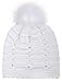 Arctic Paw Women Winter Warm Knitted Faux Fur Pom Pom Beanie Hat, White