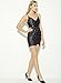 Azbro Stylish Sequin Cut Out Bodycon Dress, Black L