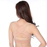 MALLCROWN Posture Brace,Chest Brace Up Prevent Chest Sagging Correct Posture Corset Bra X Strap Vest Upper Back Shoulder Forward Head Neck Aid, Improve and Fix Poor Posture