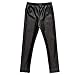 Hiigoo Girls Black Elasticity Faux Leather Pants Kids Thick Leggings Warmth Trousers for 2-14 Years Old Children
