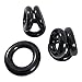 Penile Cock Rings Silicone Male Erection Enhancement Stay Hard Set of 7 Includes 6 Black Donut Cockrings & 1 Heavy Duty Black Donut Discreet Packaging