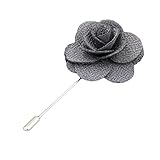 Generic 1X Gray Lapel Flowers Handmade Boutonniere Stick Brooch Pin Men's Accessories