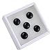 BEADNOVA 5 Pcs 12mm Natural Black Agate Beads Semiprecious Stone Gemstone Round Flat-Back Cabochons Beads Fashion Jewelry Beads Findings Set With Free Jewelry Packing Box