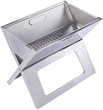 TUJHGF Stainless Steel Folding Barbecue Pits Barbecue Grill Outdoors Camping 5 People Convenient