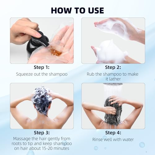Ivnil Black Hair Dye Shampoo 3 in 1 Semi Permanent Hair Color Shampoo for Women & Men for Gray Hair Coverage, shampoo para pintar el cabello