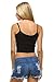 Women's Regular Size Ribbed V-Neck Cropped Cami Top - Solid Colors