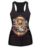 Ninimour- Fashion Digital Print Gothic Steampunk Tank Top (alice in wonderland)