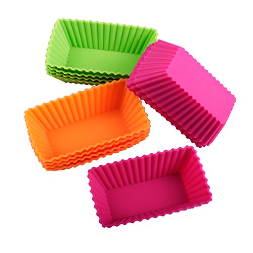 Webake Rectangular Jumbo Cupcake Liners, 4.3 Inch Silicone Baking Cups