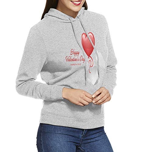 Womens Hoodies Happy Valentine's Day Purple Love Custom Personalized Sweatshirt Hoodie Long Sleeve Shirt