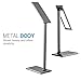MoKo LED Desk Lamp, 8W Eye-Care Smart Touch Control Table Lamps with Rugged Aluminum Alloy Body, Stepless Adjusted Color Temperature/Brightness Level, Rotatable Arm/Head, Memory Function - Dark Gray