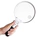 Fancii 5.5 inch Extra Large LED Handheld Magnifying Glass with Light - 2X 4X 10X Lens - Best Jumbo Size Illuminated Reading Magnifier for Books, Newspapers, Maps, Coins, Jewelry, Hobbies & Crafts