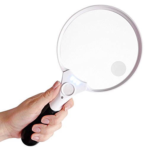 image for Fancii 5.5 inch Extra Large LED Handheld Magnifying Glass with Light -