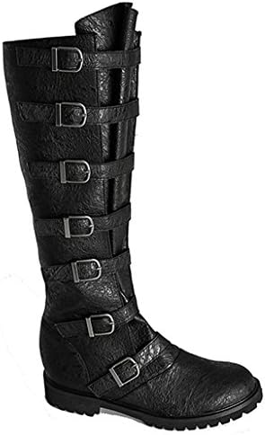 Military Combat Renaissance Faire Cosplay Steampunk Western Mens Boots (Large (12-13))