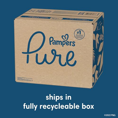 PAMPERS PURE BABY DIAPERS, SIZE 4 (22-37 LBS), 150, UP TO 100% LEAKPROOF, PREMIUM HYPOALLERGENIC SOFT DIAPERS