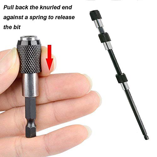 Eyech 3Pcs Magnetic Drill Bit Extension Quick Change Impact Driver Bits 1/4 Inch Hex Shank Magnetic Screw Holder 2/4/ 6 Inch Length Security Head Screwdriver Driver Bit Set