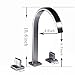 Aquafaucet Waterfall 8-16 Inch Brushed Nickel 3 Holes 2 Handles Widespread Bathroom Sink Faucet Commercial