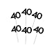 40th Birthday Cupcake Toppers (20 count) - Forty 40 Fortieth Anniversary Party Decoration Retirement (Black)