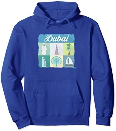 Unisex Visit Dubai Symbols City Lover Journeys Travel Hoodie Small Royal Blue