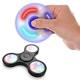 Wensltd Hot New Fidget Hand Spinner With LED Light Finger Toy EDC Focus Gyro (Black)