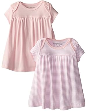 Set of 2 Bee Essentials Short Sleeve Lap Shoulder Dresses, 100% Organic Cotton
