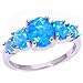 CiNily Sterling Silver Gold Plated Created White/Blue/Orange/Pink Fire Opal Ring for Women Jewelry Gemstone Ring Size 5-12