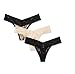 Amazon Brand - Mae Women's Lace Thong Underwear, 3 pack