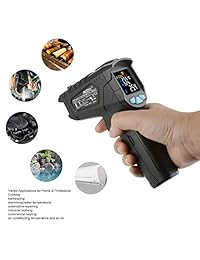 Termómetro infrarrojo Temperatura Pistola MESTEK Termómetro láser digital sin contacto con pantalla LCD a color  58? ~ 1022? (  50? ~ 550?) Emisividad ajustable Alarma de humedad Configuración Máx.   Mantener Interior Exterior Casa