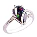 Empsoul Women 925 Sterling Silver Pear Cut Emerald Quartz May Birthstone Engagement Proposal Filled Ring