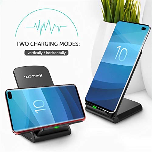 Lywey10W Qi Wireless Fast Charger Charging Pad Stand Dock Compatible for Samsung Galaxy S10e S10 S10+ for iPhone Xs Max XR X 8P